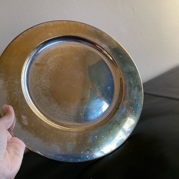 Set of 2 Brass Charger Plates-Vintage 11 3/4” India - Picture 12 of 12